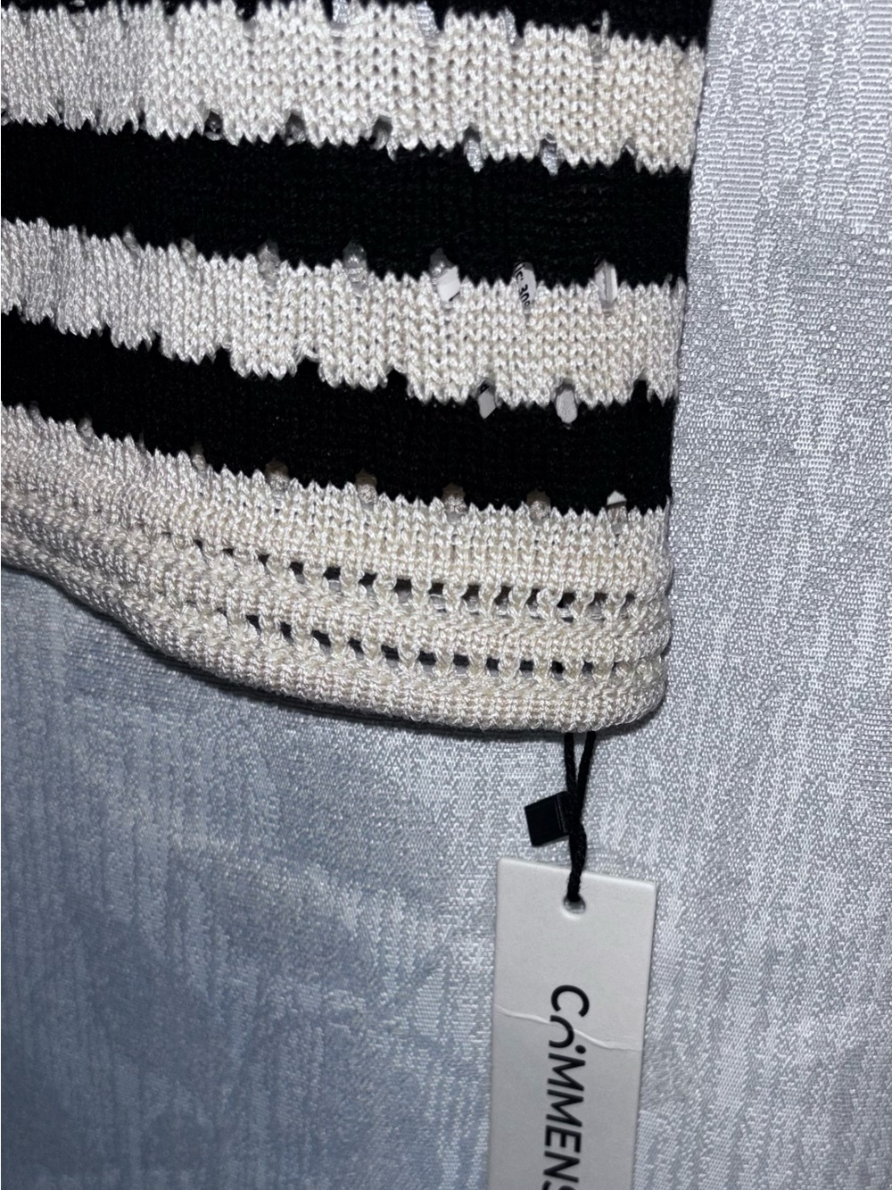 Commense Striped Crochet Knit Tank Top Sweater - Picture 4 of 5
